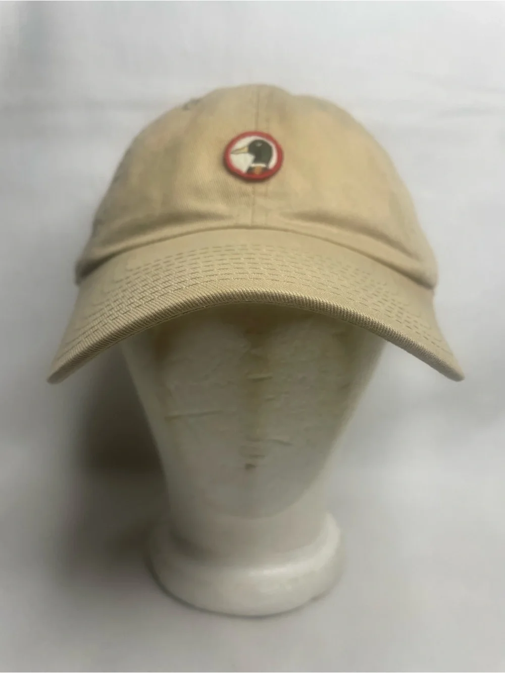 VTG Duck Head Circle Patch 100% Cotton Twill Hat Tan Adjustable StrapBack Cap